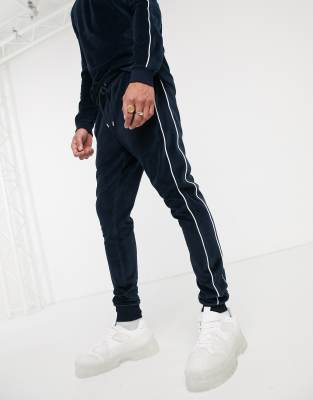 navy velour tracksuit