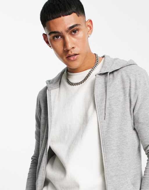 Asos grey best sale zip up hoodie