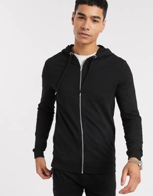 plain black zip up jacket