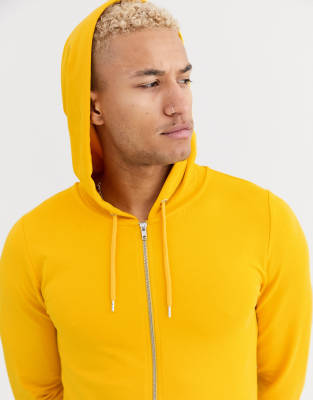 mustard zip up hoodie