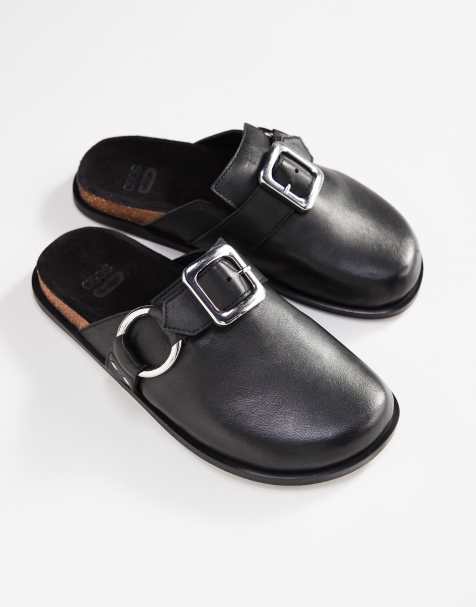ASOS DESIGN Muse Premium leather mule in black - view 1