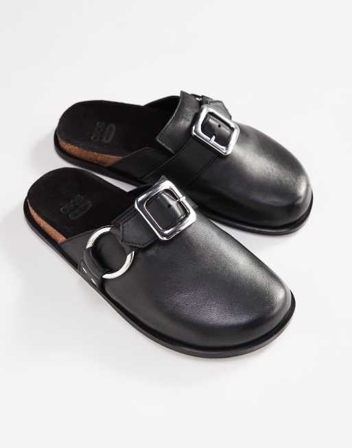 ASOS DESIGN Muse Premium leather mules in black