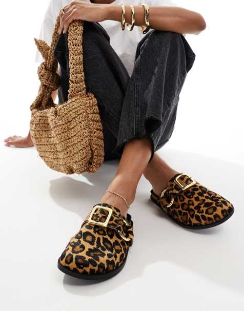 ASOS DESIGN - Muse - Sabot premium in pelle leopardati - view 1