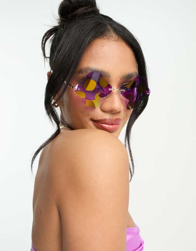 ASOS DESIGN mushroom rimless glasses