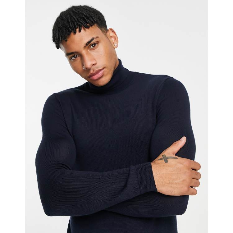 Rollkragen Asos Geripptes Muskelshirt Mit Rollkragen ASOS DESIGN