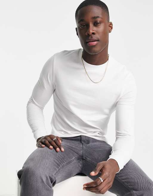 ASOS DESIGN – Muskel-Sweatshirt in Weiß