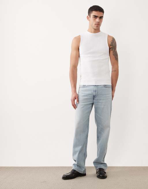 ASOS DESIGN – Muskel-Tanktop in Weiß mit Rippenstruktur, 2 von 5