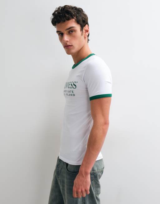 ASOS DESIGN Muskelshirt mit Ringer-Ausschnitt und Guinness-Print in Weiß, 4 von 5