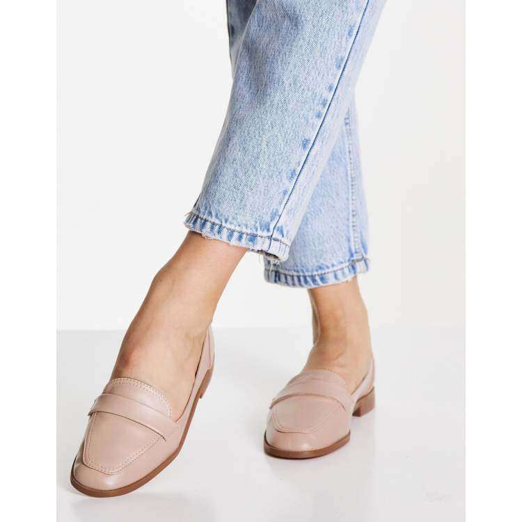 ASOS DESIGN Mussy loafer flat shoes in blush ASOS