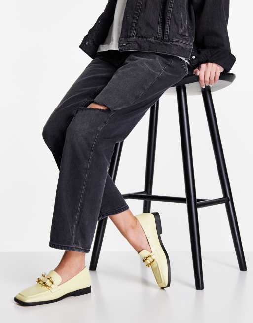 ASOS DESIGN – Mute – Cytrynowe loafersy z kwadratowymi noskami, 3 z 4