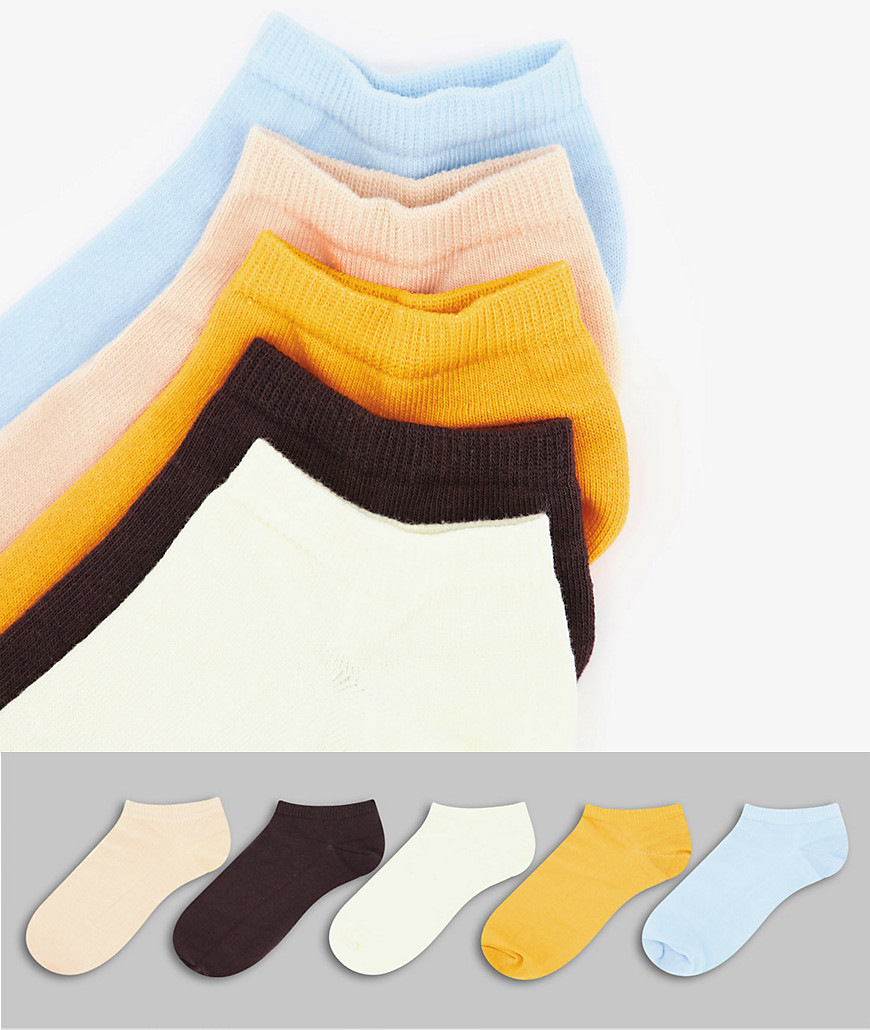 ASOS DESIGN mutlicolored sneaker socks 5 pack-Multi