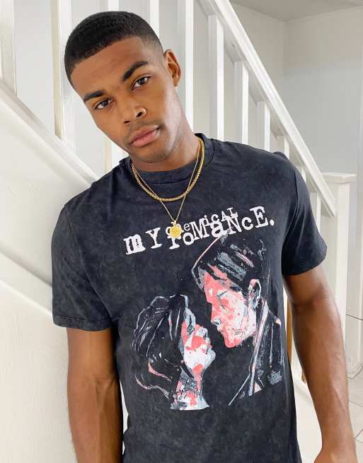 ASOS DESIGN - My Chemical Romance - T-shirt délavé avec photo imprimée sur le devant