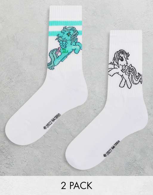 ASOS DESIGN – My Little Pony – 2er-Pack Sportsocken in Weiß