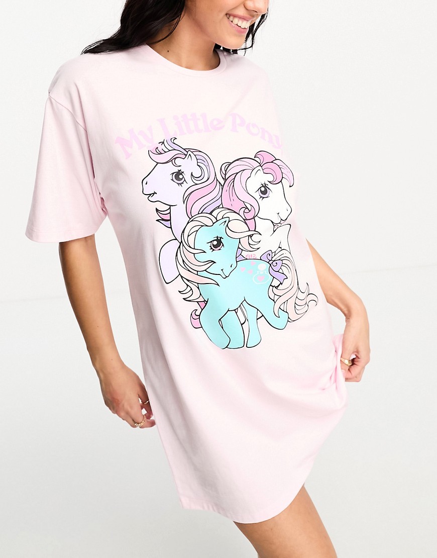 asos design - my little pony - t-shirt da notte rosa