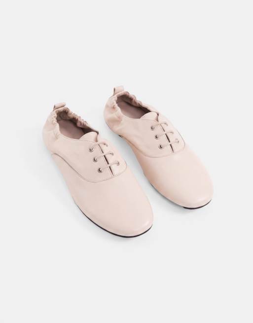 ASOS DESIGN - Myriad - Premium platte schoenen met veters in gebroken wit leer, 6 van 7