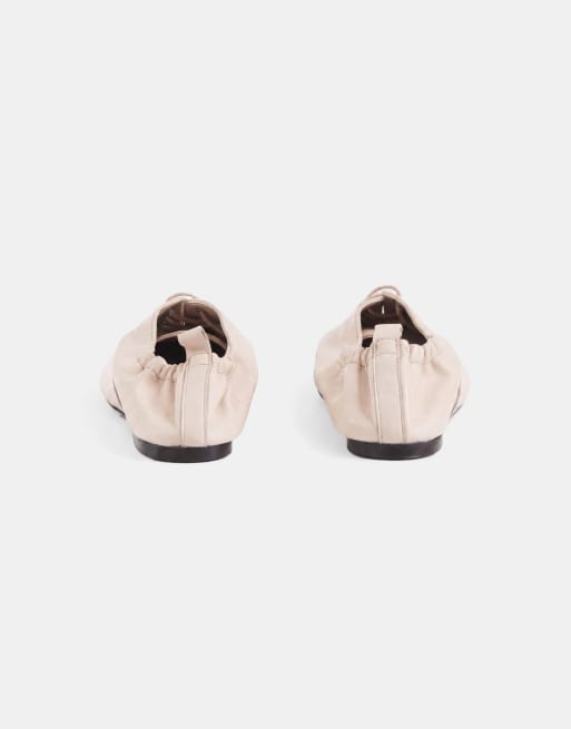 ASOS DESIGN - Myriad - Premium platte schoenen met veters in gebroken wit leer, 7 van 7