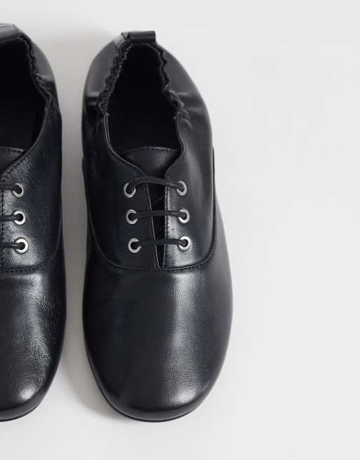 ASOS DESIGN - Myriad - Scarpe basse premium stringate in pelle nera, 3 di 4