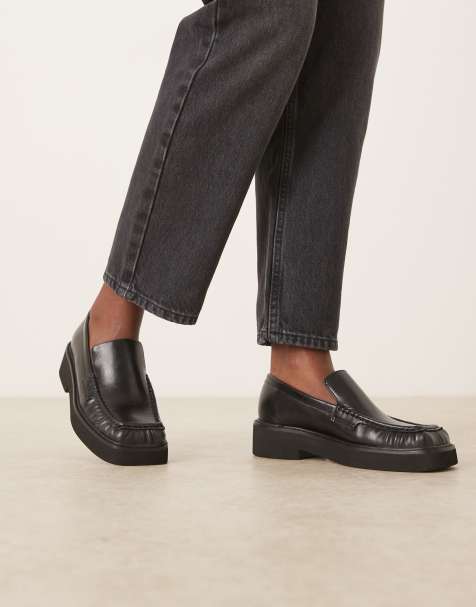 ASOS DESIGN - Myrtle - Loafers met vierkante neus in zwart - view 1