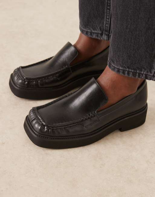 ASOS DESIGN - Myrtle - Loafers met vierkante neus in zwart, 3 van 4