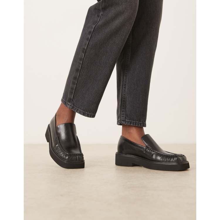 ASOS DESIGN Myrtle square toe loafers in black | ASOS