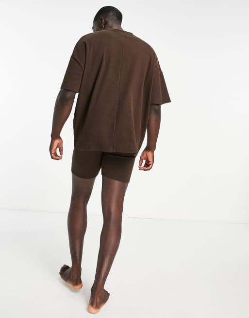ASOS DESIGN – Mysig pyjamas ton-i-ton med t-shirt i oversize och shorts, 4 av 4