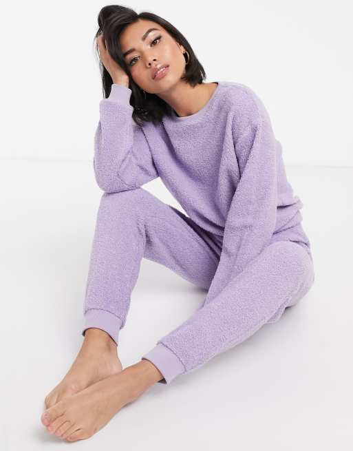 Asos Design Mysset I Fin Teddy Med Sweatshirt Och Mjukisbyxor Asos