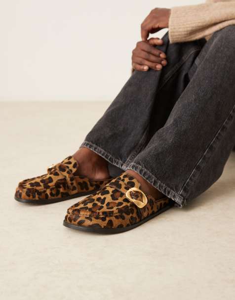 ASOS DESIGN - Mystic - Premium - Flade mules med leopardmønster og ponyhårstekstur - view 1