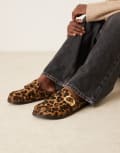 [ASOS DESIGN] ASOS DESIGN Mystic premium flat mules in leopard pony-Multi 38 LEOPARD PONY