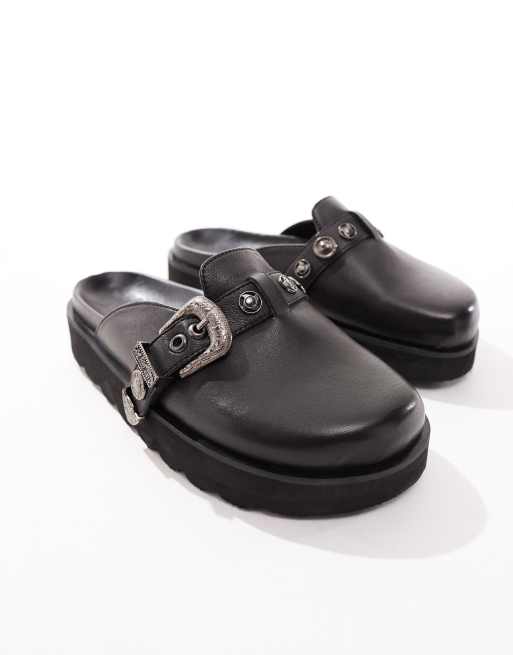 Sabot neri pelle hot sale