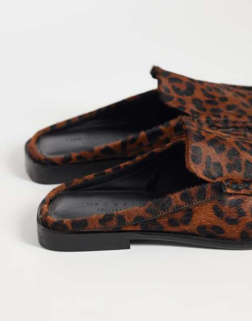 ASOS DESIGN - Mystique - Mules pointure large style mocassins en cuir véritable à imprimé léopard, 4 de 4
