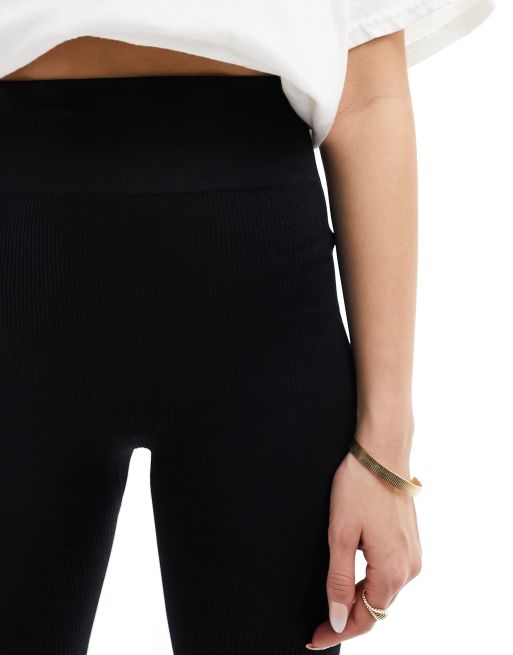 ASOS DESIGN - Naadloze, geribbelde, corrigerende legging in zwart, 5 van 5