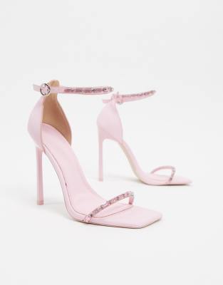 asos pink heeled sandals