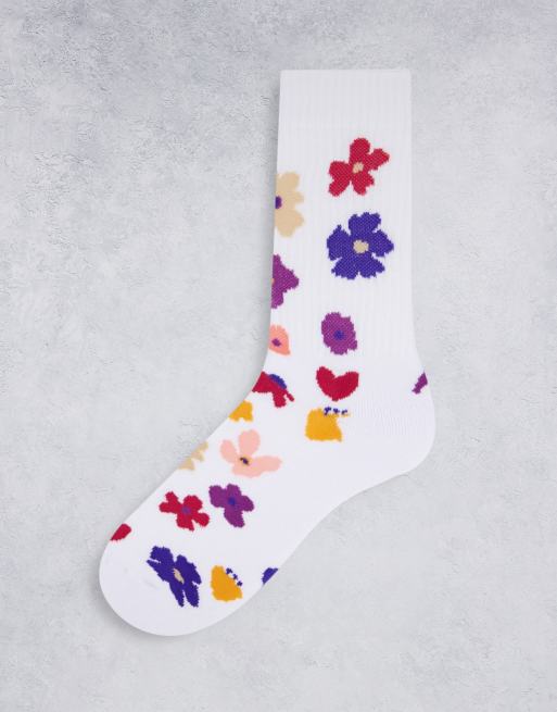 ASOS DESIGN Naive floral print sports socks