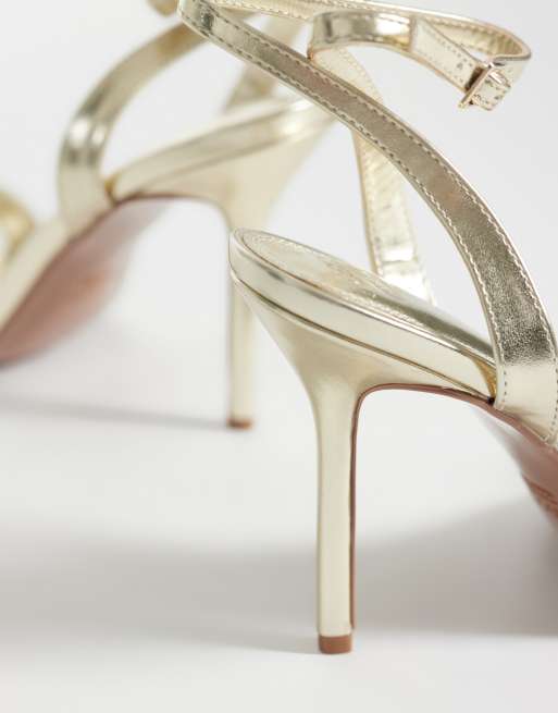 ASOS DESIGN - Nali - Minimalistische sandalen met hak in goud, 4 van 4