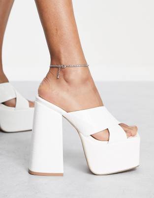 asos white platform heels