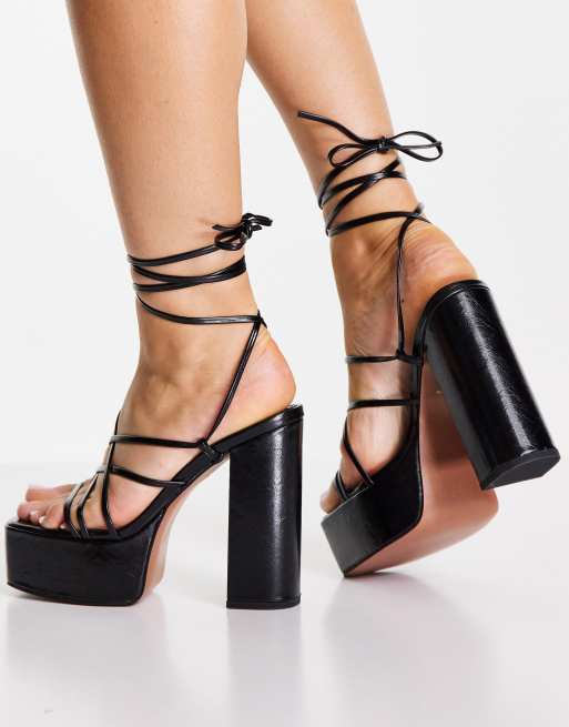 Black platform cheap sandals asos