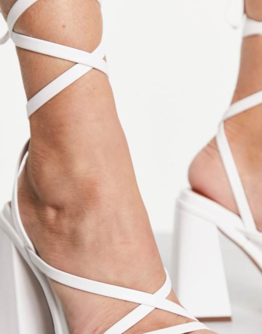 Asos white best sale block heels