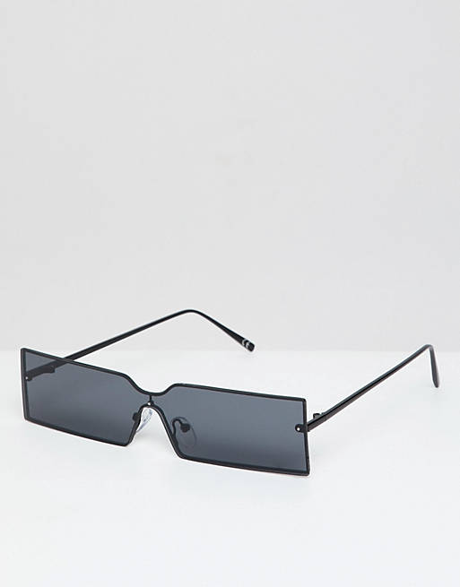 ASOS DESIGN narrow rimless full lens rectangle sunglasses