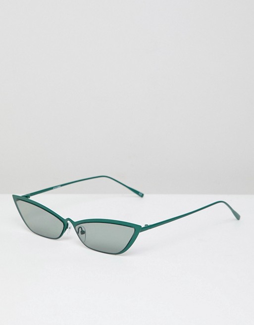 ASOS DESIGN narrow square cat eye sunglasses