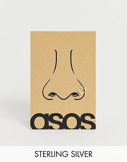 ASOS DESIGN – Nasenpiercing aus Sterlingsilber, 8 mm