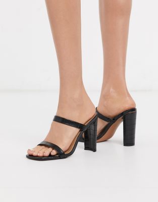 block heel black mules