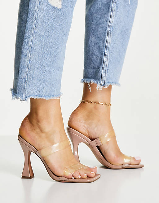 ASOS DESIGN Nasia heeled mules in clear