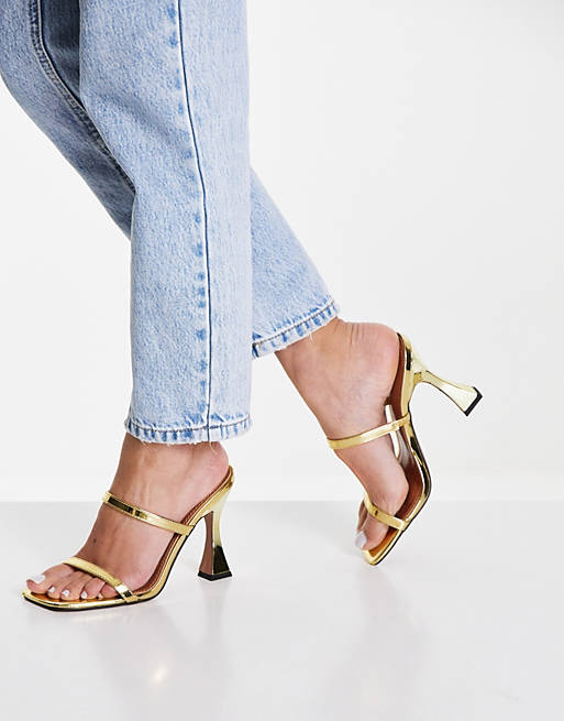 Shoes Heels/Nasia heeled mules in gold 