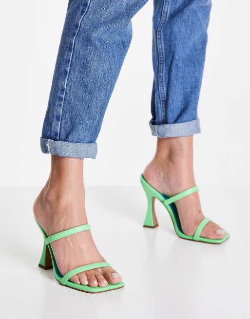 ASOS DESIGN Nasia heeled mules in green