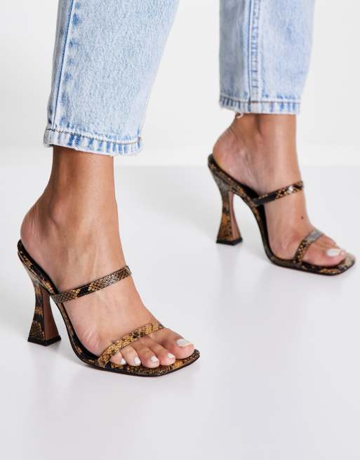 ASOS DESIGN - Nasia - Muiltjes met hak in slangenprint 