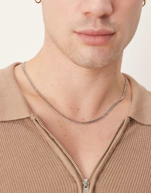 ASOS DESIGN – Naszyjnik łańcuszkowy z grubymi ogniwami ze stali nierdzewnej w odcieniu srebra 