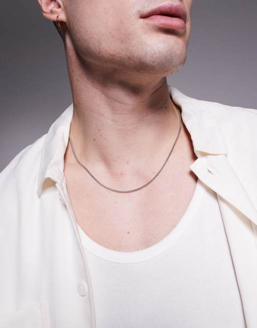 ASOS DESIGN – Naszyjnik łańcuszkowy z kwadratowymi ogniwami ze stali nierdzewnej w odcieniu srebra