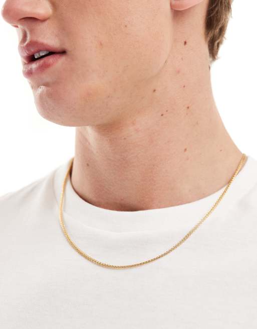 ASOS DESIGN – Naszyjnik łańcuszkowy z wodoodpornej stali nierdzewnej w kolorze złota 