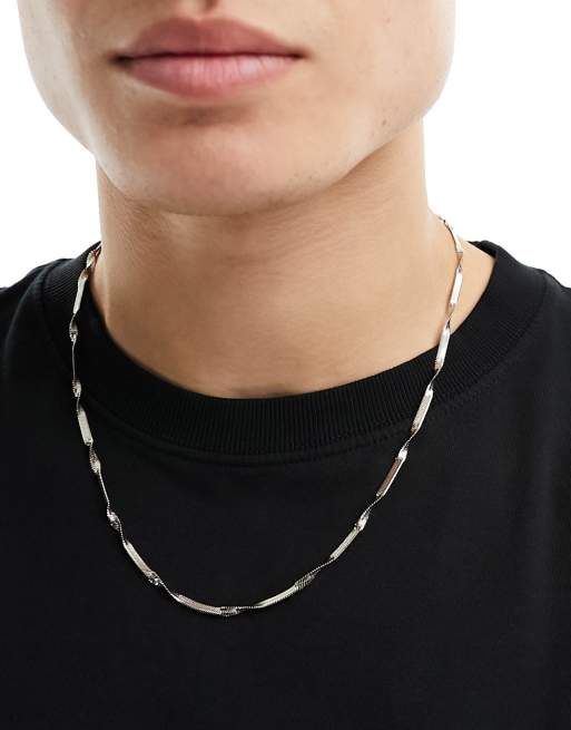 ASOS DESIGN – Naszyjnik łańcuszkowy ze stali nierdzewnej w odcieniu srebra 