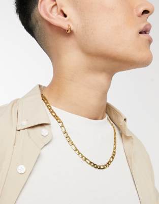 ASOS DESIGN – Naszyjnik figaro średniej grubości z ogniwami o długości 8 mm ze stali nierdzewnej w kolorze złotym
